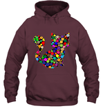 Womens Colourful Cat International dot day V Neck T Shirt Hoodie