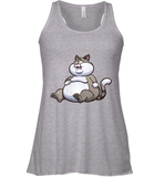 Womens Fat Cat Funny Chubby Cat  International Cat Day V Neck T Shirt Racerback Tank