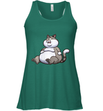 Womens Fat Cat Funny Chubby Cat  International Cat Day V Neck T Shirt Racerback Tank