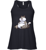 Womens Fat Cat Funny Chubby Cat  International Cat Day V Neck T Shirt Racerback Tank