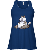 Womens Fat Cat Funny Chubby Cat  International Cat Day V Neck T Shirt Racerback Tank