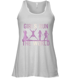 Womens Girls Run The World  International Women's Day Feminist V Neck T Shirt Racerback Tank