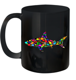 Womens Colourful Shark International dot day V Neck T Shirt Ceramic Mug 11oz