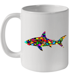 Womens Colourful Shark International dot day V Neck T Shirt Ceramic Mug 11oz
