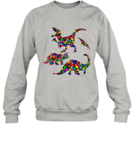 Womens Colourful Dinosaur International dot day V Neck T Shirt Sweatshirt