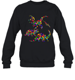 Womens Colourful Dinosaur International dot day V Neck T Shirt Sweatshirt
