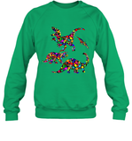 Womens Colourful Dinosaur International dot day V Neck T Shirt Sweatshirt