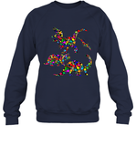 Womens Colourful Dinosaur International dot day V Neck T Shirt Sweatshirt