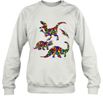 Womens Colourful Dinosaur International dot day V Neck T Shirt Sweatshirt