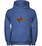 Womens Colourful Shark International dot day V Neck T Shirt Youth Hoodie