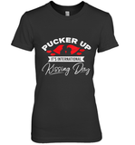 Womens Funny, International Kissing Day, Pucker UP it's V Neck T Shirt Premium Women's T-Shirt