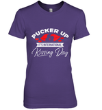 Womens Funny, International Kissing Day, Pucker UP it's V Neck T Shirt Premium Women's T-Shirt