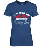 Womens Funny, International Kissing Day, Pucker UP it's V Neck T Shirt Premium Women's T-Shirt