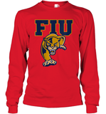 Womens FIU Panthers College NCAA PPFIU01 V Neck T Shirt Long Sleeve T-Shirt