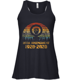 Womens 19th Amendment 1920 2020 Women's Right To Vote Retro Sunset V Neck T Shirt Racerback Tank