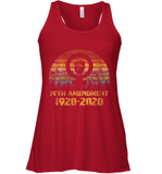 Womens 19th Amendment 1920 2020 Women's Right To Vote Retro Sunset V Neck T Shirt Racerback Tank