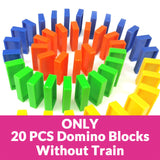 Motorized Domino Train Car kit Set Up Blocks Elevator Springboard Bridge Set Colorful Bricks Plastic toy gift for children kids