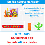 Motorized Domino Train Car kit Set Up Blocks Elevator Springboard Bridge Set Colorful Bricks Plastic toy gift for children kids