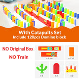Motorized Domino Train Car kit Set Up Blocks Elevator Springboard Bridge Set Colorful Bricks Plastic toy gift for children kids