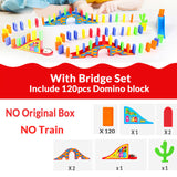 Motorized Domino Train Car kit Set Up Blocks Elevator Springboard Bridge Set Colorful Bricks Plastic toy gift for children kids