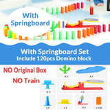 Motorized Domino Train Car kit Set Up Blocks Elevator Springboard Bridge Set Colorful Bricks Plastic toy gift for children kids