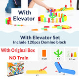 Motorized Domino Train Car kit Set Up Blocks Elevator Springboard Bridge Set Colorful Bricks Plastic toy gift for children kids