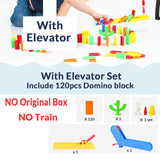 Motorized Domino Train Car kit Set Up Blocks Elevator Springboard Bridge Set Colorful Bricks Plastic toy gift for children kids