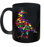 Womens Colourful Dove Bird International Dot day V Neck T Shirt Ceramic Mug 11oz