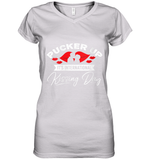 Womens Funny, International Kissing Day, Pucker UP it's V Neck T Shirt Women's V-Neck T-Shirt