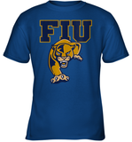 Womens FIU Panthers College NCAA PPFIU01 V Neck T Shirt Youth T-Shirt