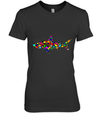 Womens Colourful Shark International dot day V Neck T Shirt Premium Women's T-Shirt