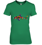 Womens Colourful Shark International dot day V Neck T Shirt Premium Women's T-Shirt