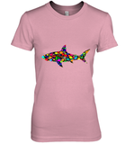 Womens Colourful Shark International dot day V Neck T Shirt Premium Women's T-Shirt