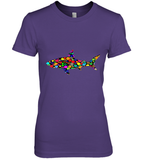 Womens Colourful Shark International dot day V Neck T Shirt Premium Women's T-Shirt
