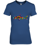 Womens Colourful Shark International dot day V Neck T Shirt Premium Women's T-Shirt