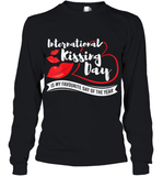 Womens Funny, International Kissing Day, International Kissing Day V Neck T Shirt Youth Long Sleeve