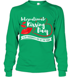 Womens Funny, International Kissing Day, International Kissing Day V Neck T Shirt Youth Long Sleeve