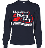 Womens Funny, International Kissing Day, International Kissing Day V Neck T Shirt Youth Long Sleeve