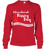 Womens Funny, International Kissing Day, International Kissing Day V Neck T Shirt Youth Long Sleeve