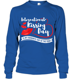 Womens Funny, International Kissing Day, International Kissing Day V Neck T Shirt Youth Long Sleeve
