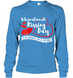 Womens Funny, International Kissing Day, International Kissing Day V Neck T Shirt Youth Long Sleeve