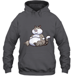 Womens Fat Cat Funny Chubby Cat  International Cat Day V Neck T Shirt Hoodie