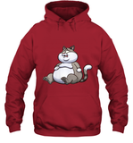 Womens Fat Cat Funny Chubby Cat  International Cat Day V Neck T Shirt Hoodie