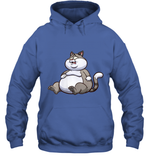 Womens Fat Cat Funny Chubby Cat  International Cat Day V Neck T Shirt Hoodie