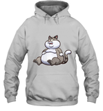 Womens Fat Cat Funny Chubby Cat  International Cat Day V Neck T Shirt Hoodie