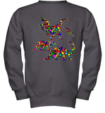 Womens Colourful Dinosaur International dot day V Neck T Shirt Youth Sweatshirt