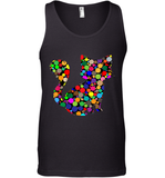 Womens Colourful Cat International dot day V Neck T Shirt Tank Top