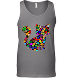 Womens Colourful Cat International dot day V Neck T Shirt Tank Top