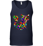Womens Colourful Cat International dot day V Neck T Shirt Tank Top