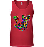 Womens Colourful Cat International dot day V Neck T Shirt Tank Top
